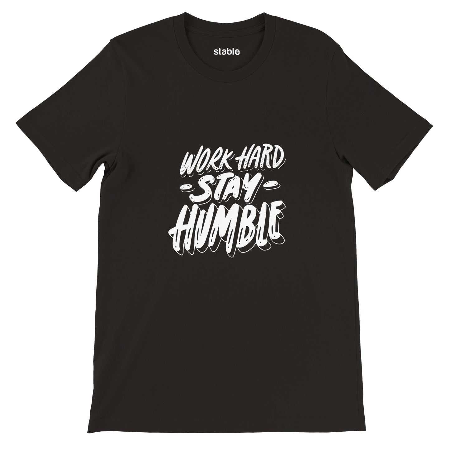 Premium Unisex Crewneck T-Shirt (Work Hard Stay Humble Graphic)